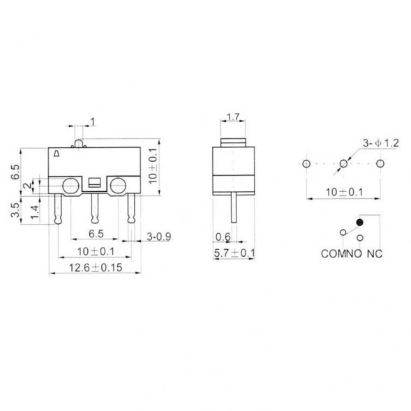 Микропереключатель мыши DM1-01P-3-1 микрик (комплект 4 шт.)