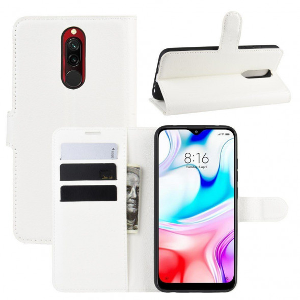 Чехол книжка для Xiaomi Redmi 8 (белый)