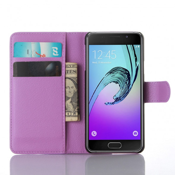 Чехол книжка с визитницей для Samsung Galaxy A3 (2016) SM-A310 (Фиолетовый)