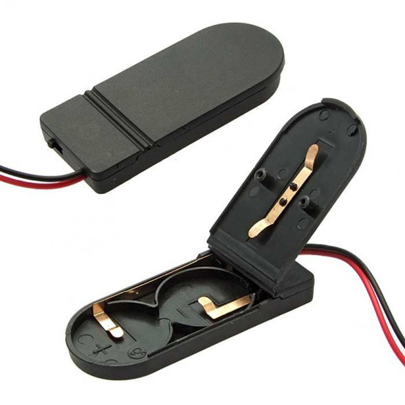 BH CR2032 IP44 Батарейный отсек на на проводе 2xCR2032 (черный)