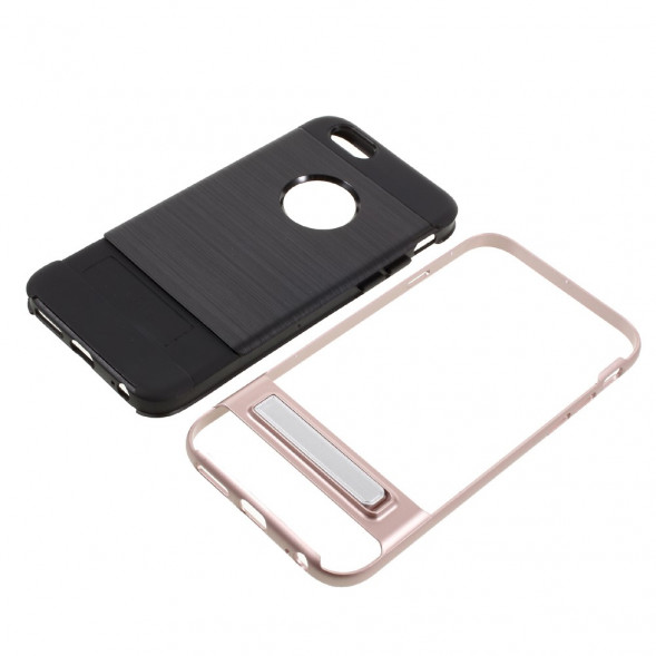 Гибридный чехол с подставкой для iPhone 6 / 6S (розовое золото)