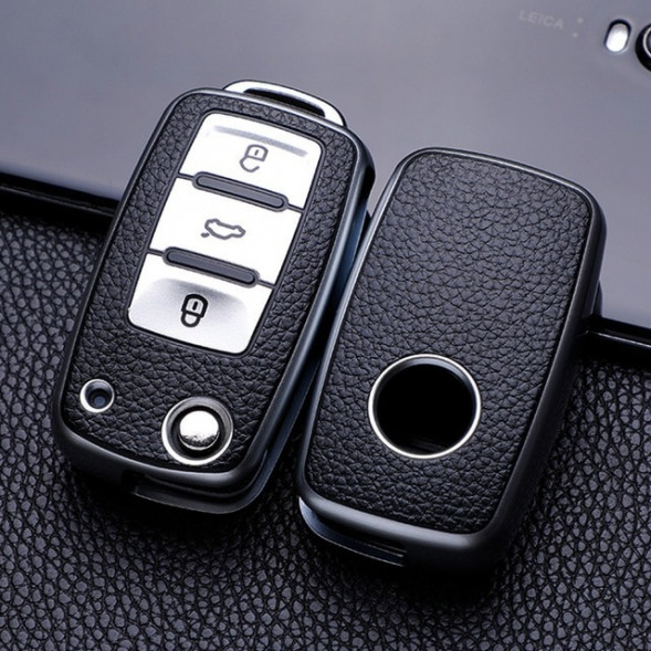 Чехол для ключа Volkswagen Polo, Tiguan, Passat, Golf, Jetta, Lavida, Skoda Octavia (Серебристый)