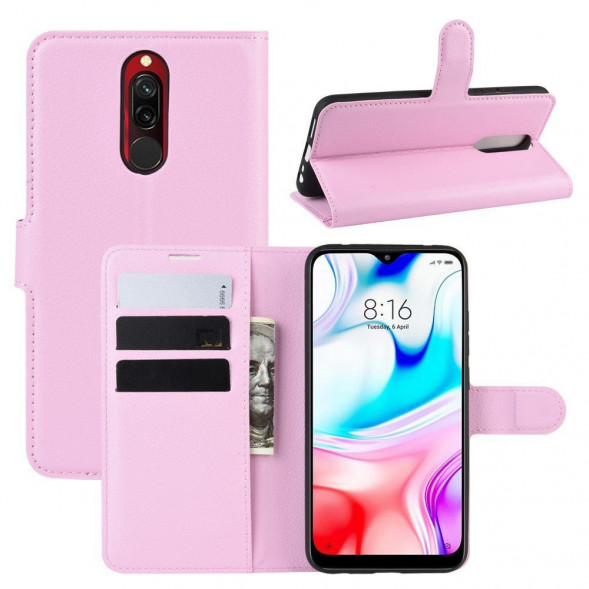 Чехол книжка для Xiaomi Redmi 8 (розовый)