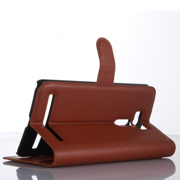 Чехол книжка с визитницей для Asus Zenfone 2 Laser ZE601KL (Коричневый)