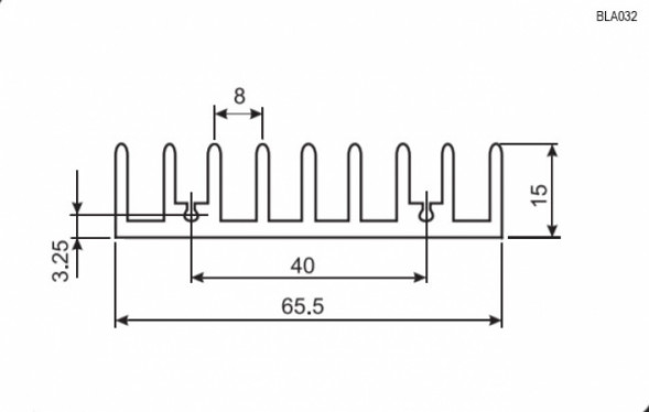 BLA032-50 Радиатор ребристый (черный)