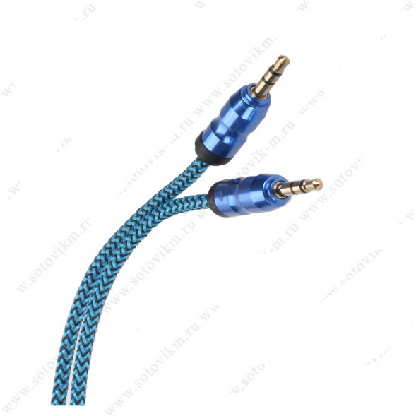 Кабель AUX Jack 3,5mm(m) - Jack 3,5mm(m) STS ZH-A061 1.0м круглый силикон (синий)
