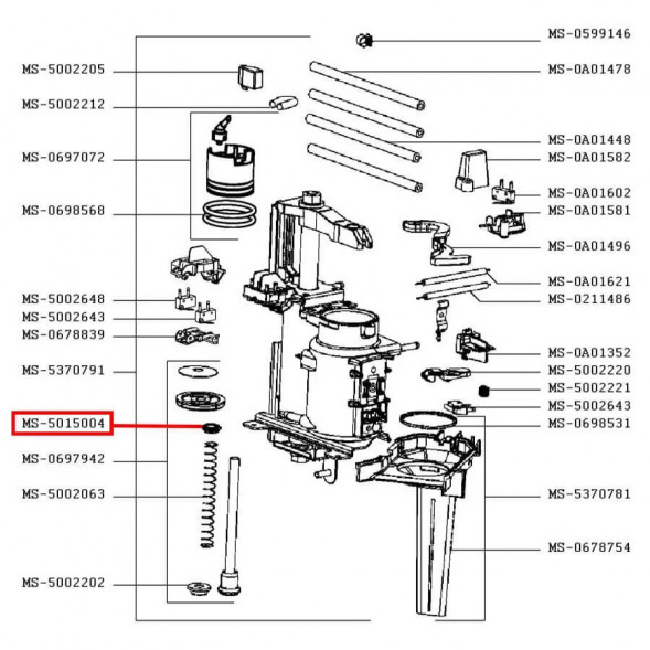 MS-5015004 Нижний сальник бойлера поршня для Krups