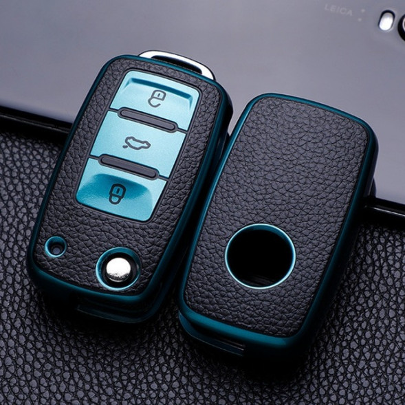 Чехол для ключа Volkswagen Polo, Tiguan, Passat, Golf, Jetta, Lavida, Skoda Octavia (Зеленый)