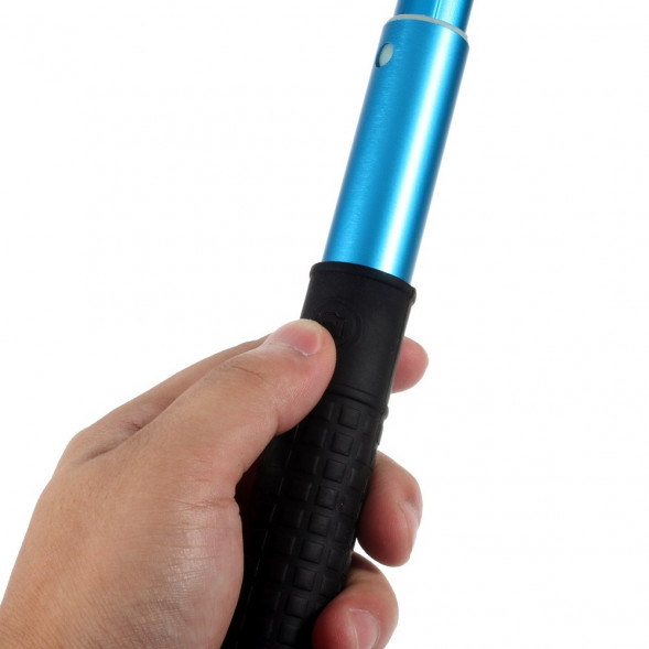 Алюминиевый выдвижной монопод селфи с 3,5 мм аудио кабелем для iPhone 6, 6s, 5s, 5, GoPro (Синий)