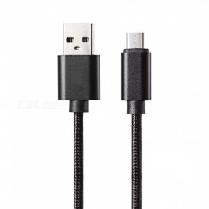 Кабель зарядки Micro USB плетеный 1 метр (черный)