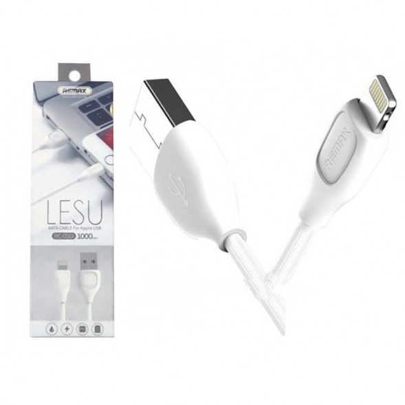 Кабель зарядки iPhone, iPad 8 pin Remax Lesu RC-050i 1.0м (белый)