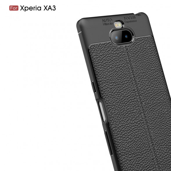 Чехол накладка Litchi для Sony Xperia 10 (черный)