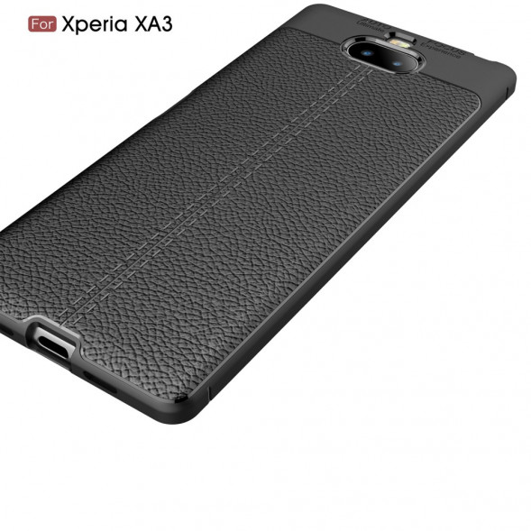 Чехол накладка Litchi для Sony Xperia 10 (черный)