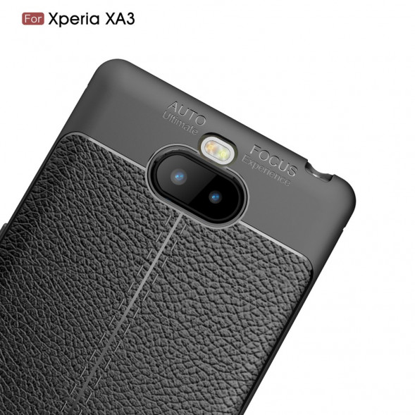 Чехол накладка Litchi для Sony Xperia 10 (черный)