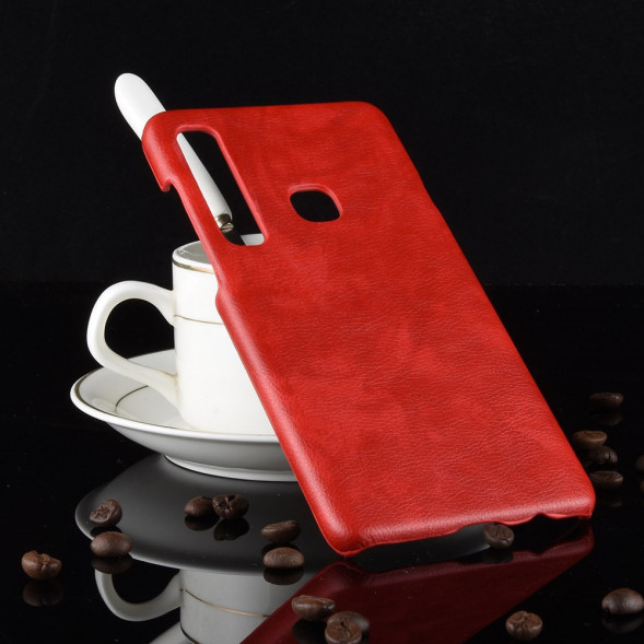 Чехол Litchi Texture под кожу для Samsung Galaxy A9 (2018) (красный)