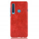 Чехол Litchi Texture под кожу для Samsung Galaxy A9 (2018) (красный)