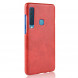 Чехол Litchi Texture под кожу для Samsung Galaxy A9 (2018) (красный)