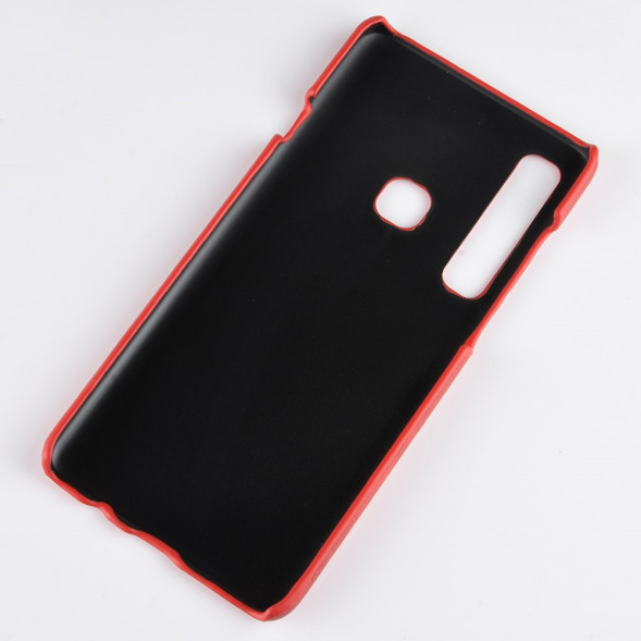 Чехол Litchi Texture под кожу для Samsung Galaxy A9 (2018) (красный)
