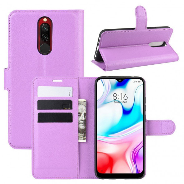 Чехол книжка для Xiaomi Redmi 8 (фиолетовый)