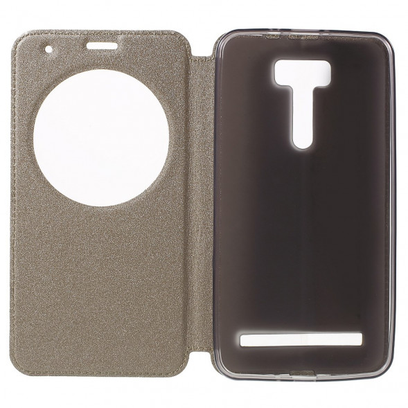 Чехол с окном информации для Asus Zenfone 2 Laser ZE601KL (Золотистый)