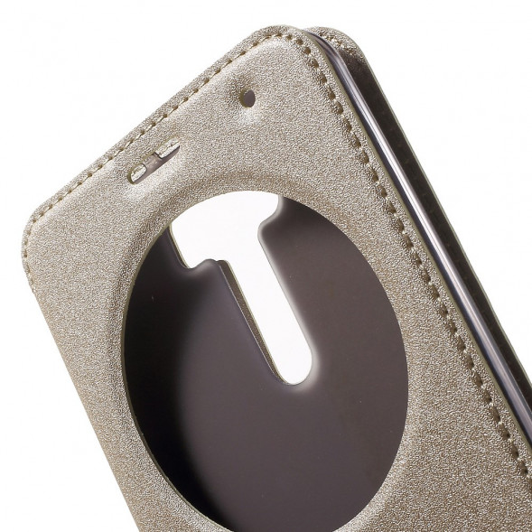 Чехол с окном информации для Asus Zenfone 2 Laser ZE601KL (Золотистый)