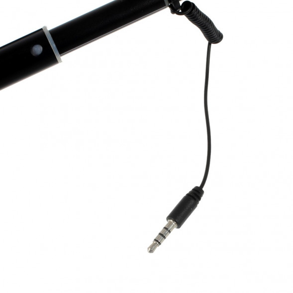 Алюминиевый выдвижной монопод селфи с 3,5 мм аудио кабелем для iPhone 6, 6s, 5s, 5, GoPro (Черный)