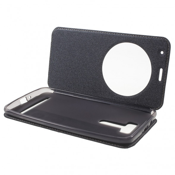 Чехол с окном информации для Asus Zenfone 2 Laser ZE601KL (Черный)