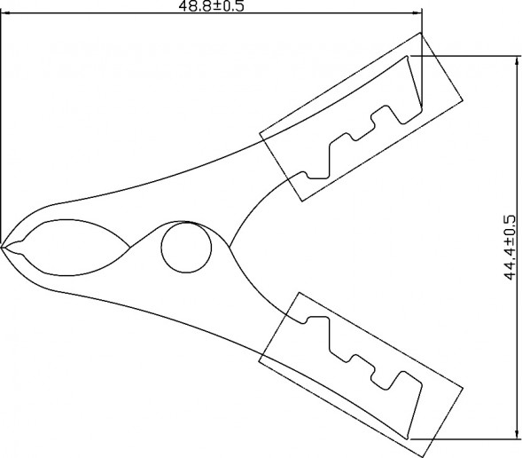 8-0036 black Зажим &quot;Крокодил&quot; с изолятором 15А 48мм (черный)