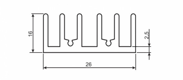BLA068-50 Радиатор ребристый (черный)