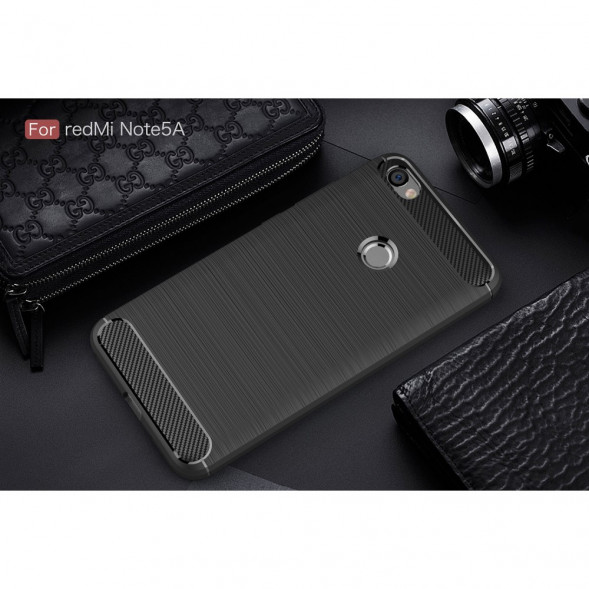 Чехол Carbon Fiber для Xiaomi Redmi Note 5A (черный)