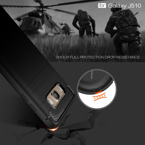 Чехол Carbon Fibre для Samsung Galaxy J5 (2016) SM-J510F (черный)