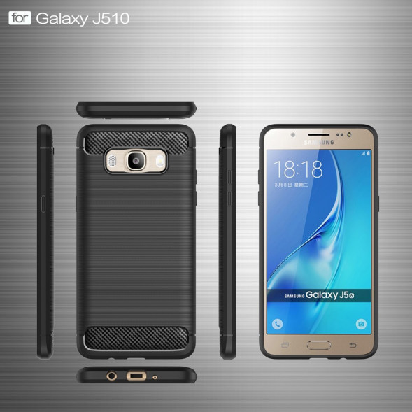 Чехол Carbon Fibre для Samsung Galaxy J5 (2016) SM-J510F (черный)
