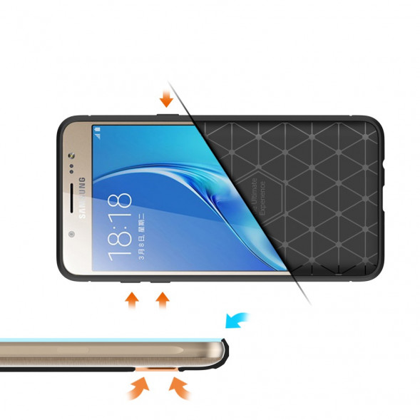 Чехол Carbon Fibre для Samsung Galaxy J5 (2016) SM-J510F (черный)