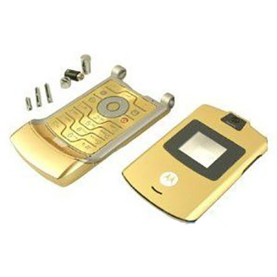 Корпус для Motorola Razr V3 с кнопками (золото)
