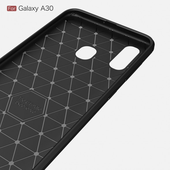 Чехол Carbon Fibre для Samsung Galaxy A30, A20 (черный)