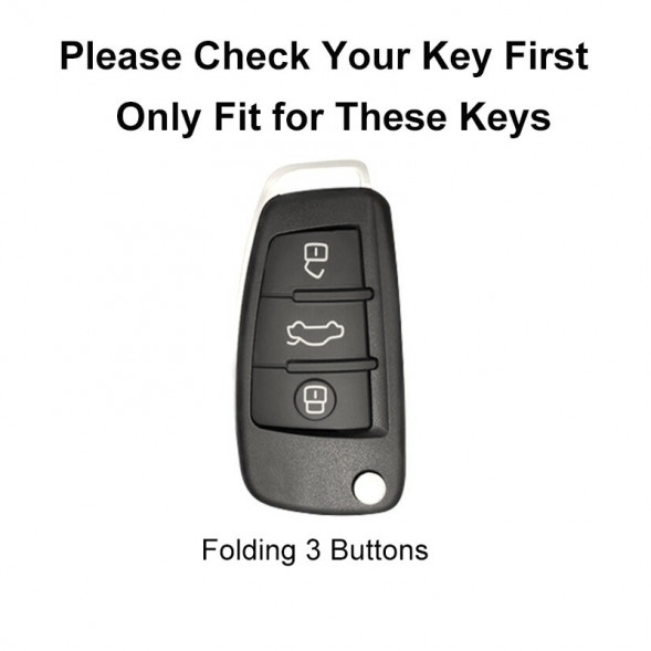 Чехол для ключа Audi C6 R8 A1 A3 Q3 A4 A5 Q5 A6 S6 A7 B6 B7 B8 8P 8V 8L TT RS (Серебристый)