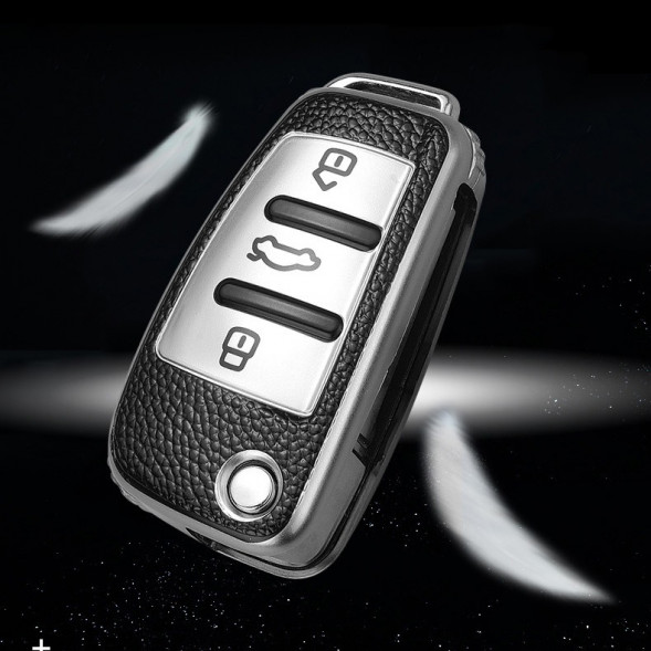 Чехол для ключа Audi C6 R8 A1 A3 Q3 A4 A5 Q5 A6 S6 A7 B6 B7 B8 8P 8V 8L TT RS (Серебристый)