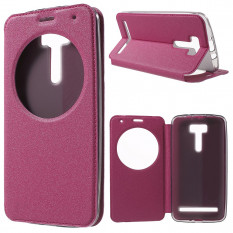 Чехол с окном информации для Asus Zenfone 2 Laser ZE601KL (Малиновый)