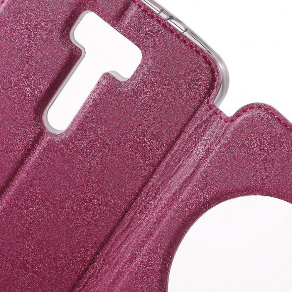 Чехол с окном информации для Asus Zenfone 2 Laser ZE601KL (Малиновый)