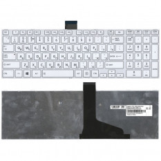 Клавиатура для ноутбука Toshiba L850 L875 L870 L855 (белая) c белой рамкой 004299