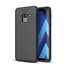 Чехол-накладка Litchi Grain для Samsung Galaxy A7 (2018), A8 Plus (2018) (черный)