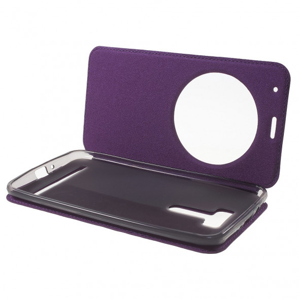 Чехол с окном информации для Asus Zenfone 2 Laser ZE601KL (Фиолетовый)