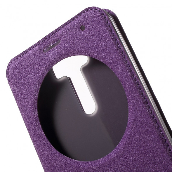 Чехол с окном информации для Asus Zenfone 2 Laser ZE601KL (Фиолетовый)