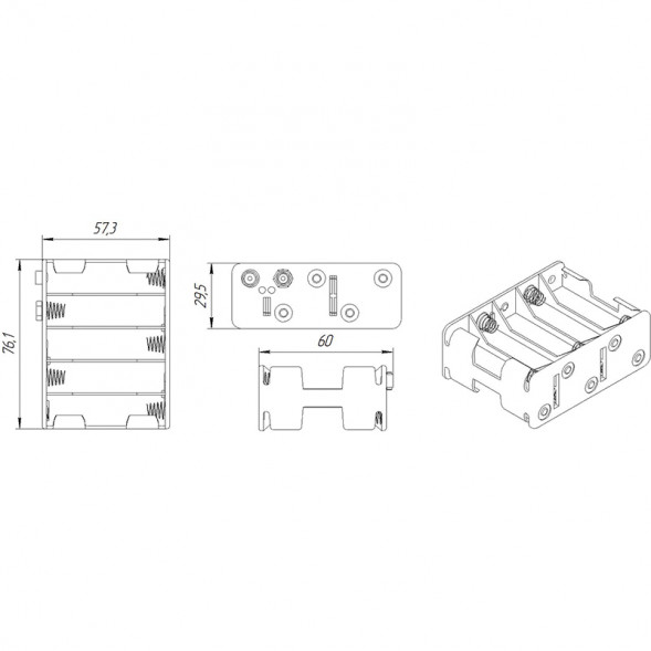 BH3103 AA 5x1+5x1 Батарейный отсек