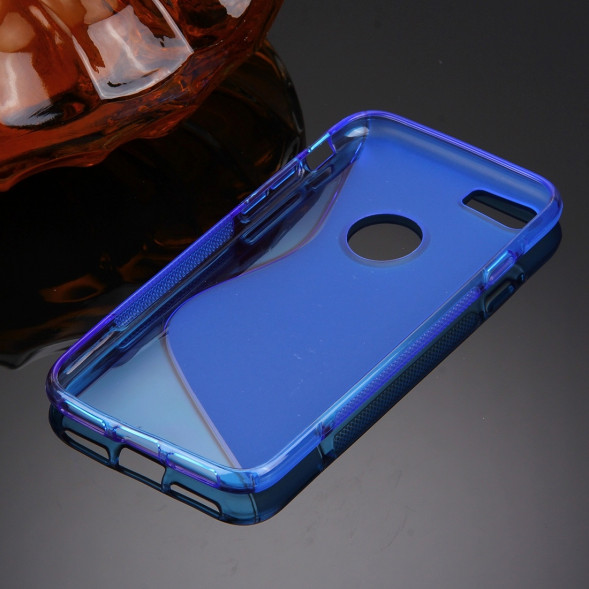 Антискользящий чехол накладка для iPhone 7 (Голубой)