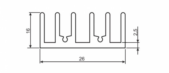 BLA068-25 Радиатор ребристый (черный)