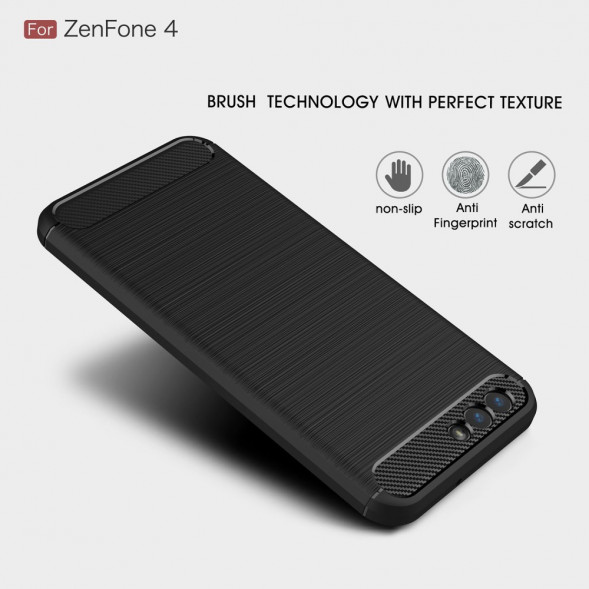 Чехол Carbon Fiber для Asus ZenFone 4 ZE554KL (черный)