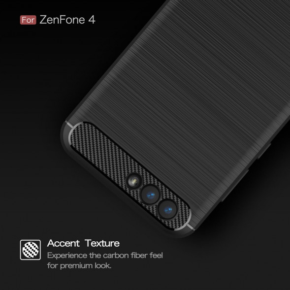 Чехол Carbon Fiber для Asus ZenFone 4 ZE554KL (черный)