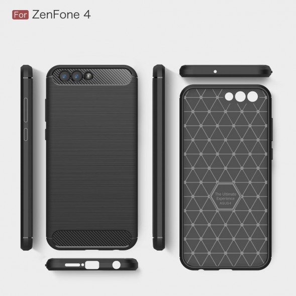 Чехол Carbon Fiber для Asus ZenFone 4 ZE554KL (черный)