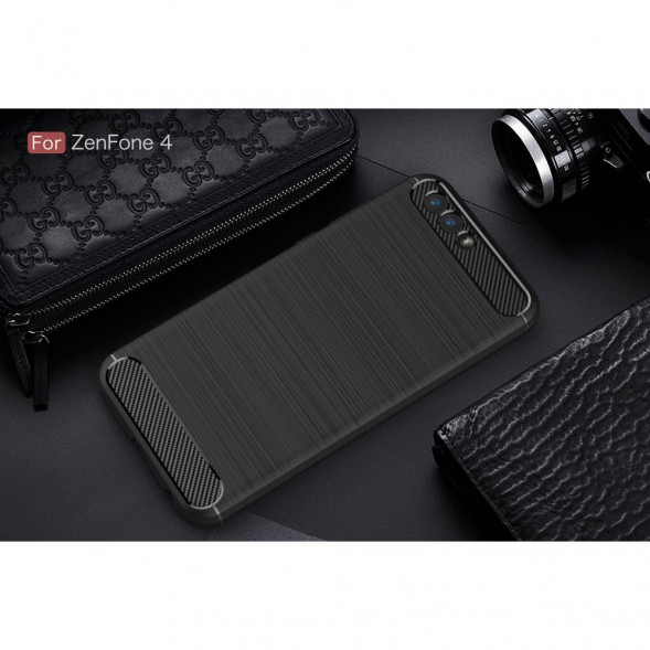 Чехол Carbon Fiber для Asus ZenFone 4 ZE554KL (черный)